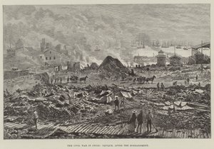 A polgárháború Chilében, Iquique államban, a bombázás után alkotó: Walter Paget