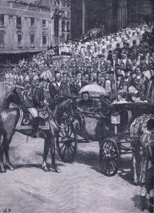 A gyémántjubileum: Hálaadás a Szent Pál-székesegyházban, illusztráció Cassells Anglia története, 1900-as évek