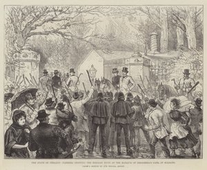 Ír állam, gazdálkodók megállítják a Reloare-vadászatot a Drogheda-kapunál, Kildare-ben alkotó: Walter Paget