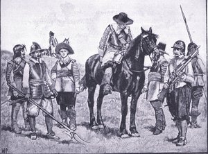 A Cromwell-katonák típusai a Cassells History of the British People-ből, a Waverley Book Company Limited kiadásában, 1940 körül alkotó: Walter Paget