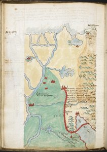 MS 57555, f.23v, Észak-Afrika térképe, egy jegyzetfüzetből, amely történelmi közlönyt, könyvtári listákat stb. tartalmaz; c.1606-08 (akvarell papíron) alkotó: Walter Raleigh