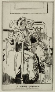 Gyenge védelem, 1911 körül (rézkarc) alkotó: Walter Richard Sickert