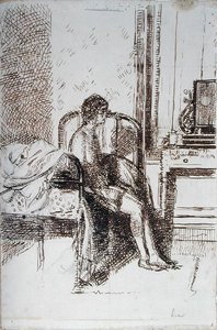 A kórus hölgye (tus, papír) alkotó: Walter Richard Sickert