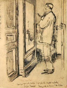 Az új nyakkendő, 1922 körül (toll és tus, tus, mosás, papír) alkotó: Walter Richard Sickert