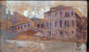A Rialto-híd és a Palazzo Camerlenghi alkotó: Walter Richard Sickert