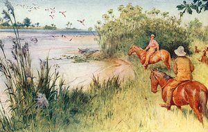 Livingstone és Oswell elérik a Zambezit Sesheke-ben alkotó: Walter Stanley Paget