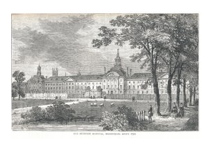 Régi Bethlem Kórház. Moorfields 1750, 1878 körül