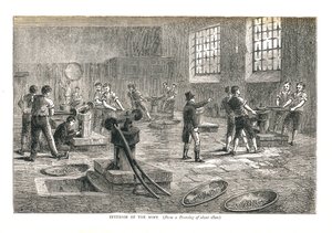 A pénzverde belseje egy 1800 körüli rajzból, 1878
