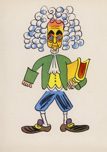 Walter Trier egyik őrült embere (színes litográfia)