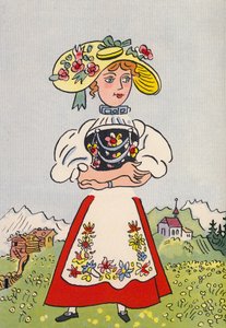 Walter Trier őrült jelmezei: Svájc (színes litográfia)
