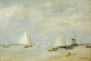 Yachts in the Cutting (olaj, vászon)