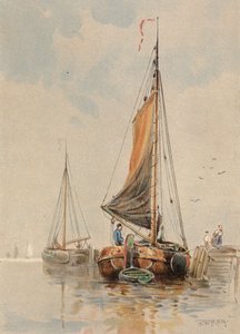 Holland hajók a Maason (színes litográfia) alkotó: Walter William May