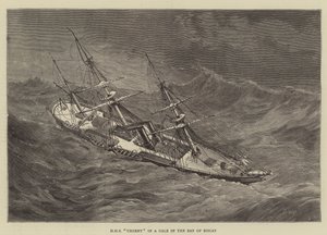 HMS Urgent egy Gale-ben a Vizcayai-öbölben