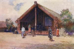 Új-Zéland: Ohinemutu (színes litográfia)