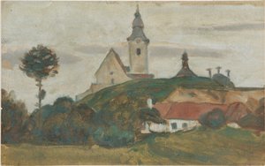 Táj templommal és faluval alkotó: Walther Gamerith