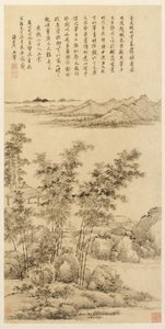 Magas bambusz és távoli hegyek, Wang Meng nyomán, 1694.