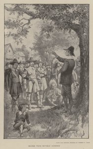 George Fox nevezetes közönsége (litho) alkotó: Warren B. Davis