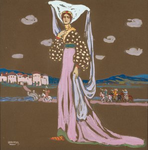 Az éjszaka (sétáló hölgy) alkotó: Wassily Kandinsky