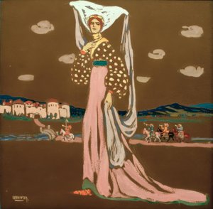 Az éjszaka, (Sétáló hölgy) alkotó: Wassily Kandinsky