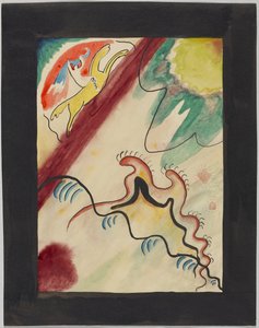Piszkozat a "Der Blaue Reiter" almanach borítójához alkotó: Wassily Kandinsky