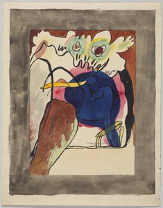 Piszkozat a "Der Blaue Reiter" almanach borítójához alkotó: Wassily Kandinsky