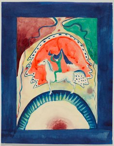 Terv a „Der Blaue Reiter” almanach borítójához alkotó: Wassily Kandinsky