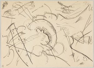 Piszkozat a „Kép fehér szegéllyel” alkotó: Wassily Kandinsky