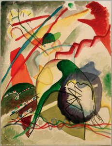 Vázlat képpé, fehér szegéllyel alkotó: Wassily Kandinsky