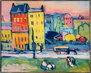 Házak Münchenben, 1908 (olaj, karton)