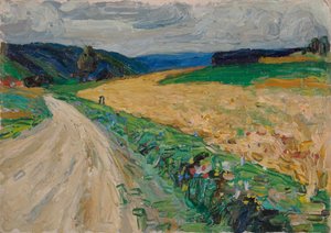 Kallmünz - Természet utáni tanulmány a sárga postakocsihoz alkotó: Wassily Kandinsky