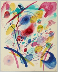Összetétel piros, kék, zöld és sárga színben alkotó: Wassily Kandinsky