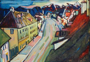 Murnau-felső piac utca; Marnau-Obermarkt alkotó: Wassily Kandinsky