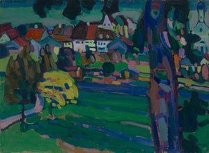 Murnau – Tanulmány a "Táj fatörzsrel" című filmhez alkotó: Wassily Kandinsky
