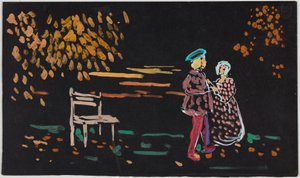 Pár őszi fák alatt alkotó: Wassily Kandinsky