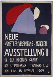 A Neue Künstlervereinigung München első kiállításának plakátja alkotó: Wassily Kandinsky