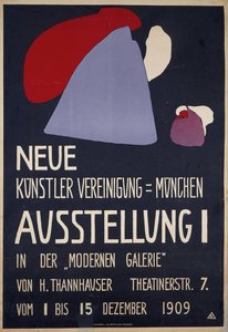 A Neue Künstlervereinigung München... 1. kiállításának plakátja, 1909. alkotó: Wassily Kandinsky