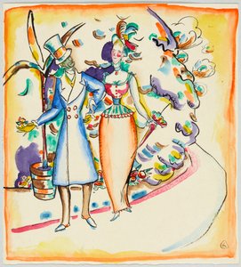Sétáló pár a kertben alkotó: Wassily Kandinsky