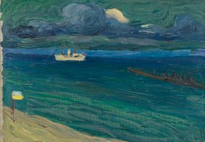Rapallo - tengeri táj gőzhajóval alkotó: Wassily Kandinsky