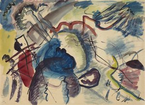 Vázlat fehér szegéllyel való festéshez Vázlat fehér szegéllyel festéshez, 1913 alkotó: Wassily Kandinsky