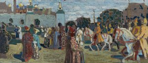 Vázlat a „vasárnaphoz (régi orosz)” alkotó: Wassily Kandinsky