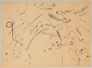 Rajz "Erdővel és szivárvánnyal" alkotó: Wassily Kandinsky