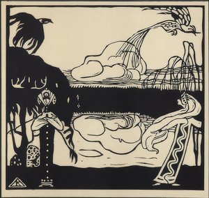 Két madár. 1907 alkotó: Wassily Kandinsky