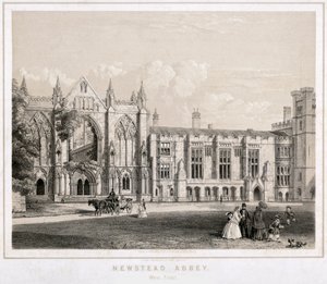 Newstead Abbey nyugati oldala, Nottinghamshire, 1860 alkotó: Waterlow and Sons