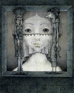 A szomorúság fátyla (ceruza és színes zsírkréta papírra) alkotó: Wayne Anderson