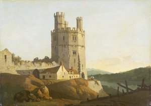 Caernarvon kastély, a Sas-torony (olaj, vászon)