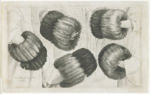 A Muff öt nézetben, 1645-1646 alkotó: Wenceslaus Hollar