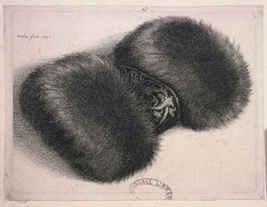 Egy nagy muff brokát szalaggal, 1647 alkotó: Wenceslaus Hollar