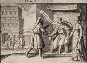 Abimélek megdorgálja Ábrahámot. 1. állapot alkotó: Wenceslaus Hollar