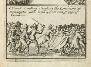 "Minden emlékezetes és lenyűgöző parlamenti kegyelem, amelyet angol nemzetünk számára biztosítottak ezen a téren, amely kevesebb, mint 2 évvel az Aº 1641 és 1642 után" alkotó: Wenceslaus Hollar