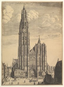 Antwerpeni katedrális (A székesegyház tornyának látképe) alkotó: Wenceslaus Hollar